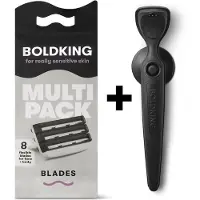 Boldking Scheermesjes Zeer Gevoelig - 8 Stuks Inclusief Houder met Zuignap - Zeer Gevoelige Huid - Heren & Dames