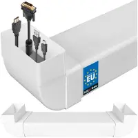 KOTARBAU Kabelgoot, Kabelkanaal, PVC, 120 x 60 mm, 63 cm Lang, kabelgoot muur, Wit, Onzichtbare Kabeldoorvoer, Kabelafdekking