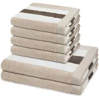 Ross Sonstiges 4 X handdoek 2 X douchehanddoek - in set 6 pack Doubleface Stripes