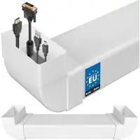 KOTARBAU Kabelgoot, Kabelkanaal, PVC, 110 x 55 mm, 62 cm Lang, kabelgoot muur, Wit, Onzichtbare Kabeldoorvoer, Kabelafdekking