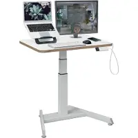 Leitz Ergo Elektrisch Sta-bureau Klein met Slimme Sta-Herinnering, Ergonomisch Sta-bureau, Draagvermogen tot 80 kg, Kabelmanagementlade, 80 cm x 60 cm, Ergo Assortiment, Wit