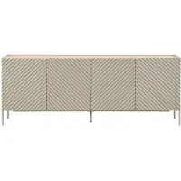 Vente-unique Dressoir met 4 deuren van MDF - Beige en licht naturel - TASIBA