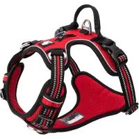 TrueLove - Reflecterende Harnas - Hondentuigje Anti-Trek Eigenschappen - Reflecterend - Rood - Medium