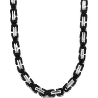 Akzent herenketting "Antanas" zilver Edelstahl - schakelketting - hoogglans gepolijst -