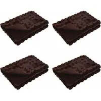 vidaXL Antislip deken van imitatie konijnenbont Olite 4 pcs Kameel