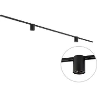 QAZQA Modern railsysteem zwart met 2 spots 1-fase - Iconic Rondoo Up