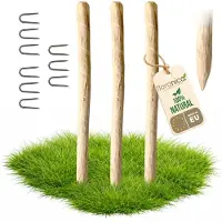 Floranica 3 x hazelnoot houten paal hoogte 120 cm, houten paal voor prieelhek, kastanjehek, houten palen, boomsteun, puntige houten paal, boompaal, steunpaal