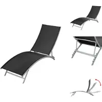 vidaXL Ligstoelen - Ligstoelen - Buitenbank - Buitenbanken - Ligbed staal en textileen zwart