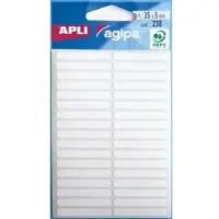 Agipa witte etiketten in etui ft 5 x 35 mm (b x h), 238 stuks, 34 per blad - 6 stuks