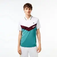 Lacoste Polo Heren T Shirt Medvedev New York Day Polo White/Limeira- Maat L