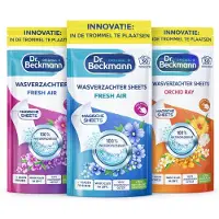 Dr. Beckmann Magic Sheets Wasverzachter – Voordeelverpakking 3 Geuren – Fresh Air, Rose Bloom & Orchid Ray – 90 Wasbeurten – Wasstrips – Zachte Was & Anti Statisch