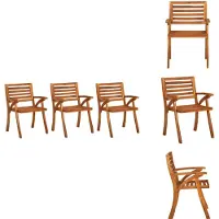 vidaXL Tuinstoel - Tuinstoelen - Buitenstoel - Buitenstoelen - Tuinstoelen 3 st massief acaciahout