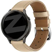 Bandz Leren 'Deluxe' bandje geschikt voor Garmin Vivoactive 4s / Vivomove 3s / Venu 4 - 41mm / Venu 3s / Venu 2s / Forerunner 265s / Forerunner 255s- Milk Tea