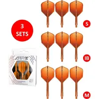 GOAT Air Neon Orange NO6 - Multipack - Dart Flights & Shafts - 3 Sets - Medium, Inbetween & Short