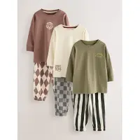 Next - Jongens - Set van 3 extra grote pyjama's - Groen