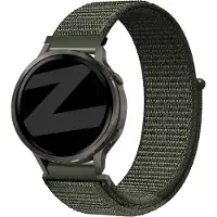 Bandz Nylon loop bandje geschikt voor Garmin Vivoactive 4s / Vivomove 3s / Venu 4 - 41mm / Venu 3s / Venu 2s / Forerunner 265s / Forerunner 255s - Donkergroen