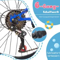 MODFU - Kinderfiets 20 Inch - V-Remmen - Verstelbaar Zadel - Voor School En Vrije Tijd - IJzer - Blauw