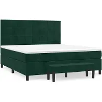 vidaXL Boxspring met matras fluweel donkergroen 160x200 cm