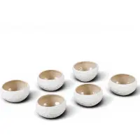 Bricard Barles Stone Kommenset - 6-delig - Ø8,5x4cm - Wit/Taupe
