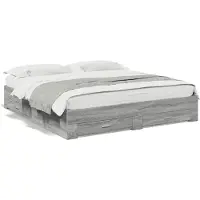 vidaXL Bedframe met lades bewerkt hout grijs sonoma eiken 180x200 cm