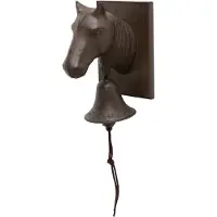 Boltze Deurbel - Buitenbel - Bel - Paard - leuk voor een buitenhuis - Zwart - 25x15x9.5cm - Gietijzer.