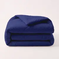 HappyBed Dekbed zonder overtrek 240x220 - Bedrukt dekbed zonder hoes - Hoesloos Dekbed met Print - Wasbaar Zomerdekbed - Lits Jumeaux - Navy