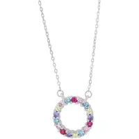 Akzent damesketting met hanger "Melisa" aus 925 Sterlingzilver, gerhodineerd, duurzaam