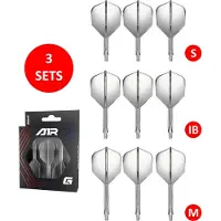 GOAT Air Clear NO6 - Multipack - Dart Flights & Shafts - 3 Sets - Medium, Inbetween & Short