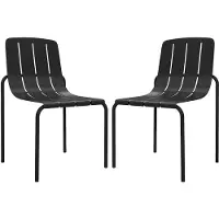 Vente-unique Set van 2 stapelbare tuinstoelen in metaal - Zwart - BALVORA van MYLIA