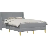 vidaXL Bedframe met matras Lichtgrijs 140 x 200 cm Polyester