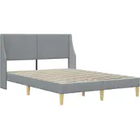 vidaXL Bedframe met matras Lichtgrijs 140 x 200 cm Polyester