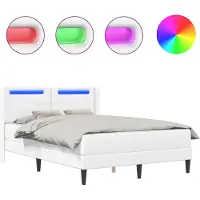 vidaXL Bedframe met matras Wit 120 x 190 cm Kunstleer
