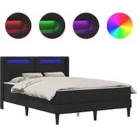 vidaXL Bedframe met matras Zwart 160 x 200 cm Kunstleer