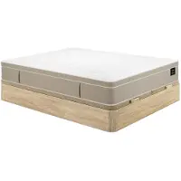 Vente-unique Set 180 x 200 cm licht naturel opbergboxspring + hybride matras met 7-zone pocketveren en gel-traagschuim dikte 28cm - CIREVA van YSMÉE