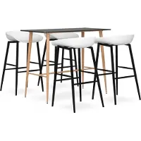 vidaXL 5-delige Barset zwart en wit