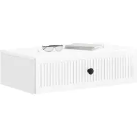 vidaXL Wandgemonteerde Zijtafel Hoogglans Wit 59 x 34,5 x 17 cm