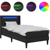 vidaXL Bedframe met matras Zwart 90 x 190 cm Kunstleer