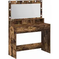 vidaXL Kaptafel Rook Eiken 100 x 41 x 135 cm Bewerkt hout