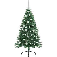 vidaXL Kunststof Voorverlichte Kerstboom met 150 LED Groen 120 cm PVC