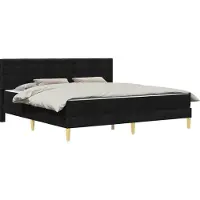 vidaXL Bedframe met matras met hoofdeinde Zwart 200 x 200 cm Stof