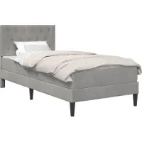 vidaXL Bedframe met matras Lichtgrijs 90 x 200 cm Fluweel