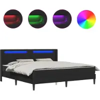 vidaXL Bedframe met matras Zwart 180 x 200 cm Kunstleer