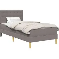 vidaXL Bedframe met matras met hoofdeinde Taupe 90 x 190 cm Stof