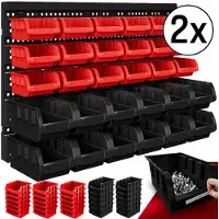 Monzana Gereedschapswand Set van 2 Zwart/Rood met elk 30 Stapeldozen
