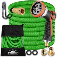 Gardebruk Tuinslang Flexibel 7,5m Latex Kern Massief Messing Groen