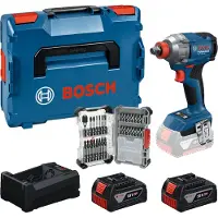 Bosch GDX18V-285 Accu slagschroevendraaier/slagmoeraanzetter (2x GBA18V5,0Ah, lader GAL12V/18V-80, 31-delige bitset) - 0615A500DY