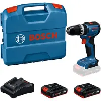 Bosch GSB18V-52 Accu-klopboorschroevendraaier (2x 2.0Ah GBA18V-20 accu, lader GAL18V-20) - 06019S0123