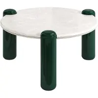 Vente-unique Salontafel van marmer en MDF - Beige en groen - NARODI