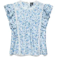 Vero Moda Blouse 'VMBliss' azuur / wit