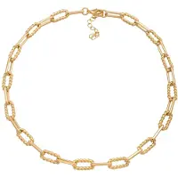 Elli - Halsketting - Dames Schakels Vierkant Trend Basis Goudkleurig - Dames